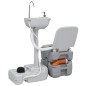 vidaXL Juego inodoro con lavabo y depósito agua portátil para camping vidaXL Juego inodoro con lavabo y depósito agua portátil para camping