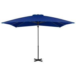 vidaXL Sombrilla voladiza con poste de aluminio azul celeste 250x250cm