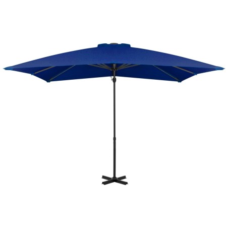 vidaXL Sombrilla voladiza con poste de aluminio azul celeste 250x250cm