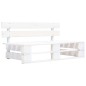 vidaXL Muebles de palés 4 pzas y cojines madera pino impregnada blanco