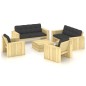 vidaXL Set muebles de jardín y cojines 5 pzas madera pino impregnada vidaXL Set muebles de jardín y cojines 5 pzas madera pino impregnada