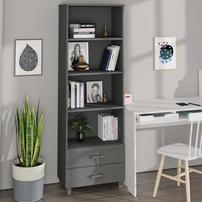 vidaXL Aparador HAMAR madera maciza de pino gris oscuro 60x35x180 cm vidaXL Aparador HAMAR madera maciza de pino gris oscuro 60x35x180 cm