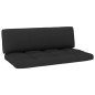 vidaXL Muebles de palés 6 pzas y cojines madera pino impregnada negro