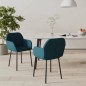 vidaXL Sillas de comedor 2 unidades terciopelo azul vidaXL Sillas de comedor 2 unidades terciopelo azul