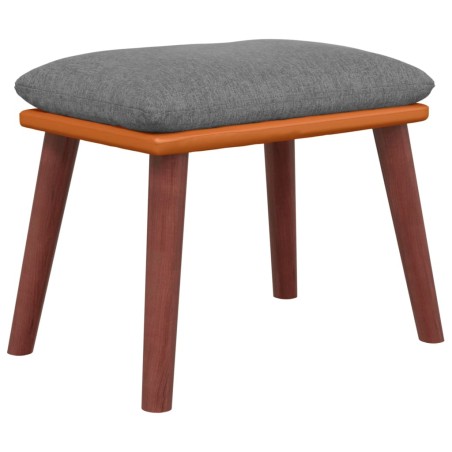 vidaXL Reposapiés tela y cuero sintético gris claro 45x29,5x35 cm