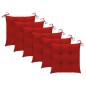 vidaXL Sillas de jardín 6 uds madera maciza de teca con cojines rojos vidaXL Sillas de jardín 6 uds madera maciza de teca con cojines rojos