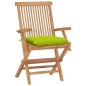 vidaXL Sillas de jardín 4 uds madera de teca y cojines verde brillante vidaXL Sillas de jardín 4 uds madera de teca y cojines verde brillante