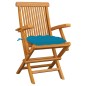 vidaXL Sillas de jardín 6 uds madera teca con cojines azul claro vidaXL Sillas de jardín 6 uds madera teca con cojines azul claro