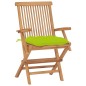 vidaXL Sillas de jardín 8 uds madera teca con cojines verde brillante vidaXL Sillas de jardín 8 uds madera teca con cojines verde brillante