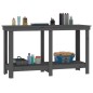 vidaXL Banco de trabajo de madera maciza de pino gris 140x50x80 cm vidaXL Banco de trabajo de madera maciza de pino gris 140x50x80 cm