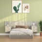 vidaXL Cabecero de cama con mesitas madera contrachapada gris hormigón vidaXL Cabecero de cama con mesitas madera contrachapada gris hormigón