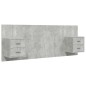 vidaXL Cabecero de cama con mesitas madera contrachapada gris hormigón vidaXL Cabecero de cama con mesitas madera contrachapada gris hormigón
