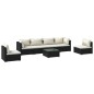 vidaXL Set de muebles de jardín 7 pzas y cojines ratán sintético negro vidaXL Set de muebles de jardín 7 pzas y cojines ratán sintético negro