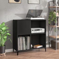 vidaXL Mueble para discos madera contrachapada negro 84,5x38x89 cm