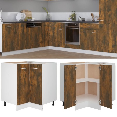 vidaXL Armario cocina madera ingeniería roble ahumado 75,5x75,5x80,5cm