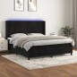 vidaXL Cama box spring colchón y LED terciopelo negro 160x200 cm vidaXL Cama box spring colchón y LED terciopelo negro 160x200 cm