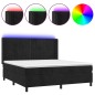 vidaXL Cama box spring colchón y LED terciopelo negro 160x200 cm vidaXL Cama box spring colchón y LED terciopelo negro 160x200 cm