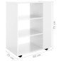 vidaXL Armario ruedas madera contrachapada blanco brillante 60x35x75cm