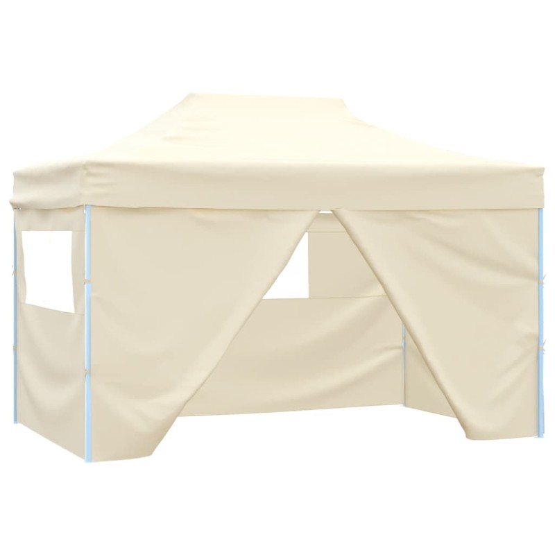 vidaXL Carpa plegable profesional con 4 paredes acero color crema 3x4m vidaXL Carpa plegable profesional con 4 paredes acero color crema 3x4m