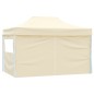 vidaXL Carpa plegable profesional con 4 paredes acero color crema 3x4m vidaXL Carpa plegable profesional con 4 paredes acero color crema 3x4m