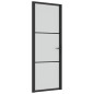 vidaXL Puerta interior de vidrio y aluminio negro mate 76x201,5 cm