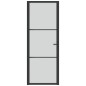 vidaXL Puerta interior de vidrio y aluminio negro mate 76x201,5 cm