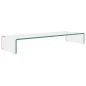 vidaXL Soporte para TV/Elevador monitor cristal claro 90x30x13 cm vidaXL Soporte para TV/Elevador monitor cristal claro 90x30x13 cm