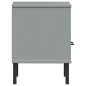 vidaXL Mesita de noche patas de metal madera maciza pino gris OSLO vidaXL Mesita de noche patas de metal madera maciza pino gris OSLO