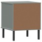 vidaXL Mesita de noche patas de metal madera maciza pino gris OSLO vidaXL Mesita de noche patas de metal madera maciza pino gris OSLO