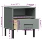 vidaXL Mesita de noche patas de metal madera maciza pino gris OSLO vidaXL Mesita de noche patas de metal madera maciza pino gris OSLO