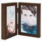 vidaXL Marco de foto collage plegable marrón oscuro 2x(21x29,7 cm)