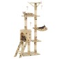 vidaXL Rascador para gatos con poste de sisal 138 cm huellas beige vidaXL Rascador para gatos con poste de sisal 138 cm huellas beige