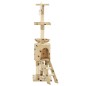 vidaXL Rascador para gatos con poste de sisal 138 cm huellas beige vidaXL Rascador para gatos con poste de sisal 138 cm huellas beige
