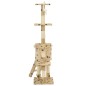 vidaXL Rascador para gatos con poste de sisal 138 cm huellas beige vidaXL Rascador para gatos con poste de sisal 138 cm huellas beige