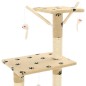vidaXL Rascador para gatos con poste de sisal 138 cm huellas beige vidaXL Rascador para gatos con poste de sisal 138 cm huellas beige