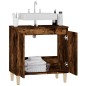 vidaXL Armario de lavabo madera contrachapada roble ahumado 58x33x60cm vidaXL Armario de lavabo madera contrachapada roble ahumado 58x33x60cm