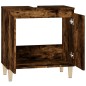 vidaXL Armario de lavabo madera contrachapada roble ahumado 58x33x60cm vidaXL Armario de lavabo madera contrachapada roble ahumado 58x33x60cm