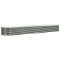 vidaXL Jardinera arriate acero recubrimiento polvo gris 368x80x36 cm vidaXL Jardinera arriate acero recubrimiento polvo gris 368x80x36 cm