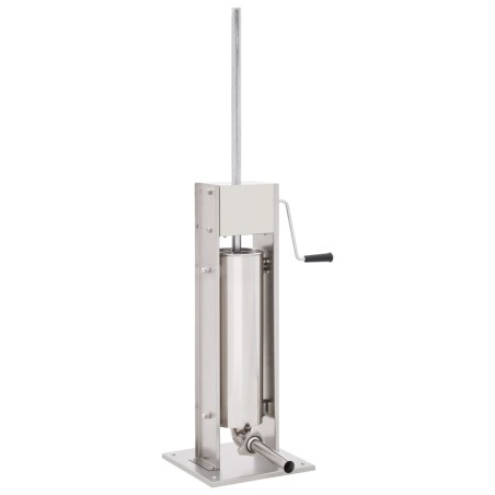 vidaXL Embutidora manual de acero inoxidable plateado 7 L 