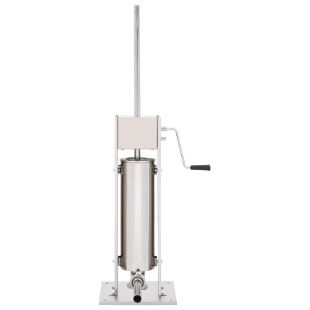 vidaXL Embutidora manual de acero inoxidable plateado 7 L 