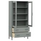 vidaXL Librería patas de metal OSLO madera maciza gris 85x35x172,5cm