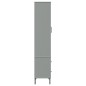 vidaXL Librería patas de metal OSLO madera maciza gris 85x35x172,5cm