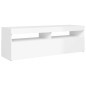vidaXL Mueble de TV con luces LED blanco brillante 120x35x40 cm
