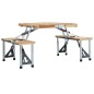 vidaXL Mesa de camping plegable con 4 asientos acero aluminio vidaXL Mesa de camping plegable con 4 asientos acero aluminio