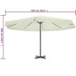vidaXL Sombrilla aluminio blanco 500 cm vidaXL Sombrilla aluminio blanco 500 cm