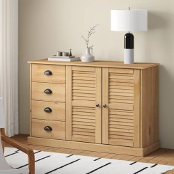 vidaXL Aparador con cajones VIGO madera maciza pino 113x40x75 cm