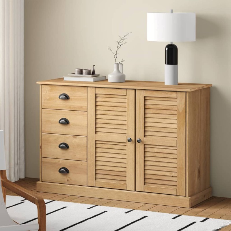 vidaXL Aparador con cajones VIGO madera maciza pino 113x40x75 cm vidaXL Aparador con cajones VIGO madera maciza pino 113x40x75 cm