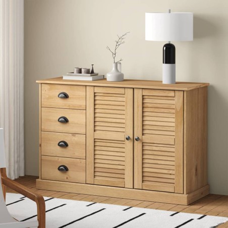 vidaXL Aparador con cajones VIGO madera maciza pino 113x40x75 cm