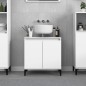 vidaXL Armario de lavabo madera contrachapada blanco brillo 58x33x60cm vidaXL Armario de lavabo madera contrachapada blanco brillo 58x33x60cm