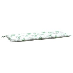 vidaXL Cojín para banco de jardín tela estampado de hojas 120x50x7 cm